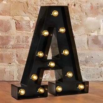 Steel Marquee Letter A Black Party Decor High-End Custom Zinc Metal Marquee Light Marquee Sign