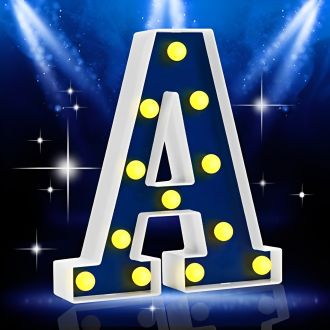 Steel Marquee Letter A Blue Advertising Lighting High-End Custom Zinc Metal Marquee Light Marquee Sign