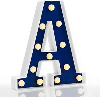 Steel Marquee Letter A Blue and White High-End Custom Zinc Metal Marquee Light Marquee Sign