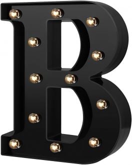 Steel Marquee Letter B Black Home Decor High-End Custom Zinc Metal Marquee Light Marquee Sign