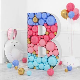 Steel Marquee Letter B Mosaic Balloon Sign High-End Custom Zinc Metal Marquee Light Marquee Sign
