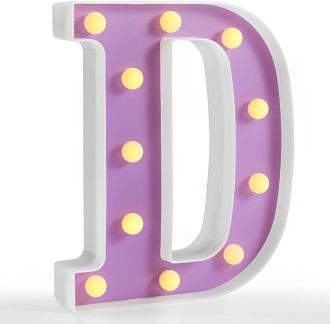 Steel Marquee Letter D Purple Retro High-End Custom Zinc Metal Marquee Light Marquee Sign