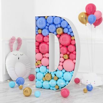 Steel Marquee Letter D Mosaic Balloon Sign High-End Custom Zinc Metal Marquee Light Marquee Sign