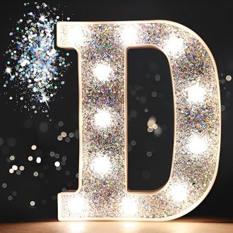 Steel Marquee Letter D Shiny Silver Party Decor High-End Custom Zinc Metal Marquee Light Marquee Sign