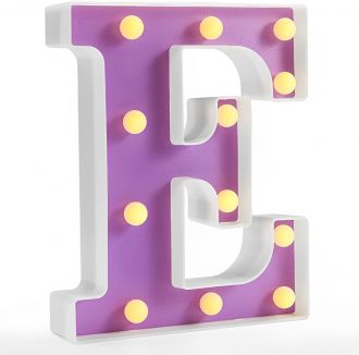 Steel Marquee Letter E Alphabet Purple Home Decor High-End Custom Zinc Metal Marquee Light Marquee Sign