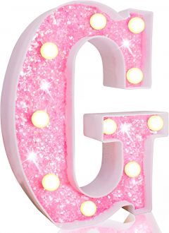 Steel Marquee Letter G Alphabet Pink Shiny Shimmering High-End Custom Zinc Metal Marquee Light Marquee Sign
