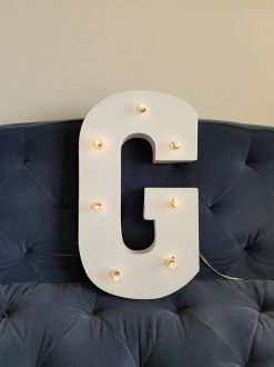 Steel Marquee Letter G Alphabet White Minimalist High-End Custom Zinc Metal Marquee Light Marquee Sign