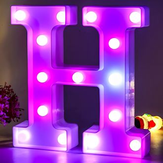 Steel Marquee Letter H Alphabet Purple High-End Custom Zinc Metal Marquee Light Marquee Sign