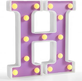 Steel Marquee Letter H Alphabet Retro Purple High-End Custom Zinc Metal Marquee Light Marquee Sign