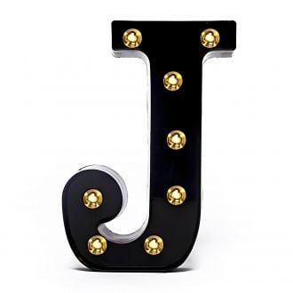 Steel Marquee Letter J Alphabet Black Retro High-End Custom Zinc Metal Marquee Light Marquee Sign