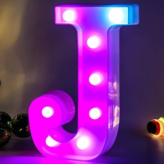 Steel Marquee Letter J Alphabet Colorful Purple High-End Custom Zinc Metal Marquee Light Marquee Sign