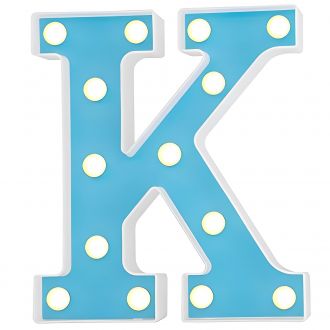 Steel Marquee Letter K Alphabet Light Blue High-End Custom Zinc Metal Marquee Light Marquee Sign