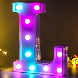 Steel Marquee Letter L Alphabet Colorful Purple High-End Custom Zinc Metal Marquee Light Marquee Sign