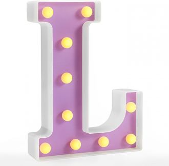 Steel Marquee Letter L Alphabet Retro Purple High-End Custom Zinc Metal Marquee Light Marquee Sign