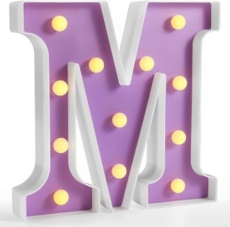 Steel Marquee Letter M Alphabet Retro Purple High-End Custom Zinc Metal Marquee Light Marquee Sign