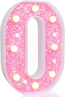 Steel Marquee Letter O Alphabet Pink Shiny Shimmering High-End Custom Zinc Metal Marquee Light Marquee Sign