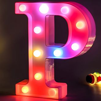 Steel Marquee Letter P Alphabet Colorful High-End Custom Zinc Metal Marquee Light Marquee Sign