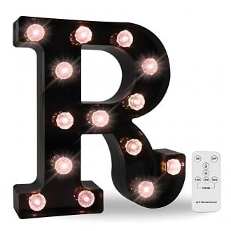 Steel Marquee Letter R Alphabet Black High-End Custom Zinc Metal Marquee Light Marquee Sign