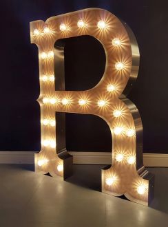 Steel Marquee Letter R Alphabet Gold Color High-End Custom Zinc Metal Marquee Light Marquee Sign