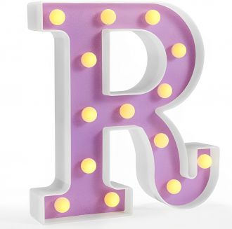 Steel Marquee Letter R Alphabet Retro Purple High-End Custom Zinc Metal Marquee Light Marquee Sign