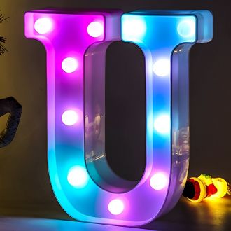 Letter U Alphabet Colorful Party Decor Commercial Ad Marquee Light