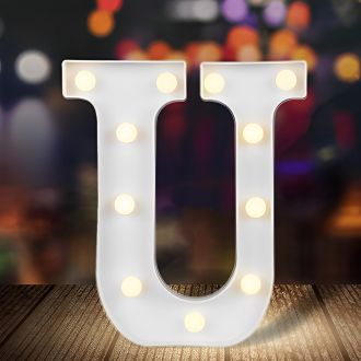 Steel Marquee Letter U White Font Party Decor High-End Custom Zinc Metal Marquee Light Marquee Sign