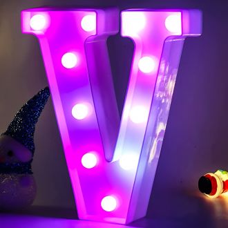 Letter V Alphabet Colorful Party Decor Commercial Ad Marquee Light