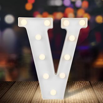 Steel Marquee Letter V White Font High-End Custom Zinc Metal Marquee Light Marquee Sign