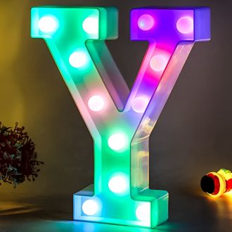 Steel Marquee Letter Y Alphabet Purple Green High-End Custom Zinc Metal Marquee Light Marquee Sign