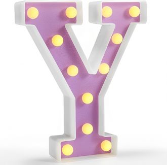 Steel Marquee Letter Y Alphabet Retro Purple High-End Custom Zinc Metal Marquee Light Marquee Sign