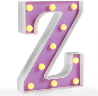 Steel Marquee Letter Z Alphabet Retro Purple High-End Custom Zinc Metal Marquee Light Marquee Sign