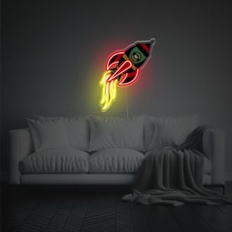 Lifting Rocket LED Neon Acrylic Artwork