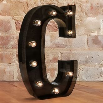 Steel Marquee Letter C Black Font Home Decor High-End Custom Zinc Metal Marquee Light Marquee Sign