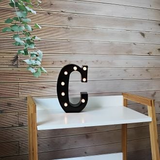 Steel Marquee Letter C Black Font Room Decor High-End Custom Zinc Metal Marquee Light Marquee Sign