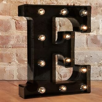 Steel Marquee Letter E Black Font Home Decor High-End Custom Zinc Metal Marquee Light Marquee Sign