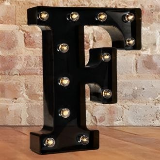 Steel Marquee Letter F Black Font Home Decor High-End Custom Zinc Metal Marquee Light Marquee Sign