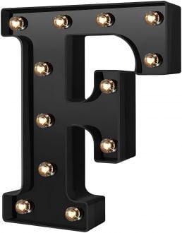 Steel Marquee Letter F Black Font High-End Custom Zinc Metal Marquee Light Marquee Sign