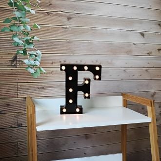 Steel Marquee Letter F Black Font Room Decor High-End Custom Zinc Metal Marquee Light Marquee Sign