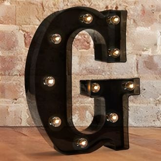 Steel Marquee Letter G Black Font Home Decor High-End Custom Zinc Metal Marquee Light Marquee Sign