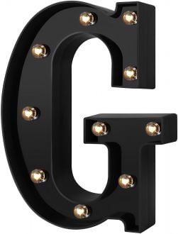 Steel Marquee Letter G Black Font High-End Custom Zinc Metal Marquee Light Marquee Sign