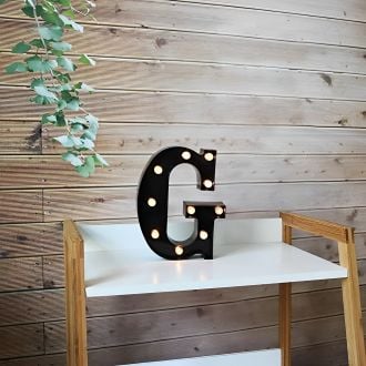 Steel Marquee Letter G Black Font Room Decor High-End Custom Zinc Metal Marquee Light Marquee Sign