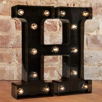 Steel Marquee Letter H Black Font Home Decor High-End Custom Zinc Metal Marquee Light Marquee Sign
