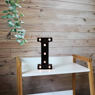 Steel Marquee Letter I Black Font Room Decor High-End Custom Zinc Metal Marquee Light Marquee Sign