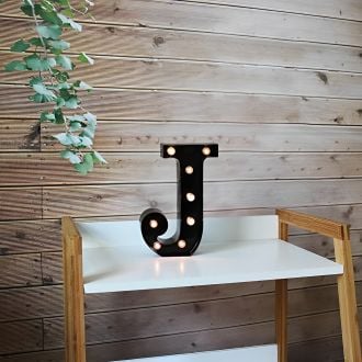 Steel Marquee Letter J Black Font Room Decor High-End Custom Zinc Metal Marquee Light Marquee Sign