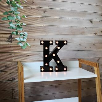 Steel Marquee Letter K Black Font Home Decor High-End Custom Zinc Metal Marquee Light Marquee Sign