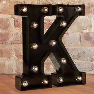Steel Marquee Letter K Black Font Room Decor High-End Custom Zinc Metal Marquee Light Marquee Sign