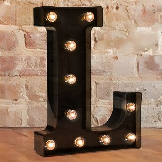 Steel Marquee Letter L Black Font Home Decor High-End Custom Zinc Metal Marquee Light Marquee Sign