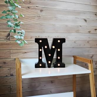 Steel Marquee Letter M Black Font Home Decor High-End Custom Zinc Metal Marquee Light Marquee Sign