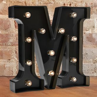 Steel Marquee Letter M Black Font Room Decor High-End Custom Zinc Metal Marquee Light Marquee Sign