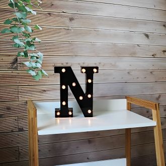 Steel Marquee Letter N Black Font Home Decor High-End Custom Zinc Metal Marquee Light Marquee Sign
